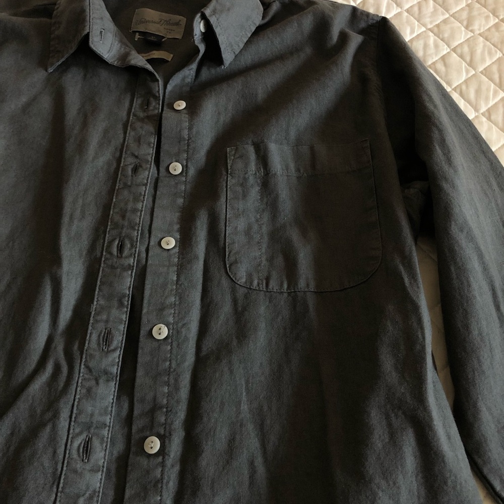 Universal Thread Dark Grey Cotton Linen Button Down Shirt